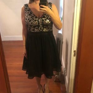 Black and gold/sequin dress | City Chic Size M